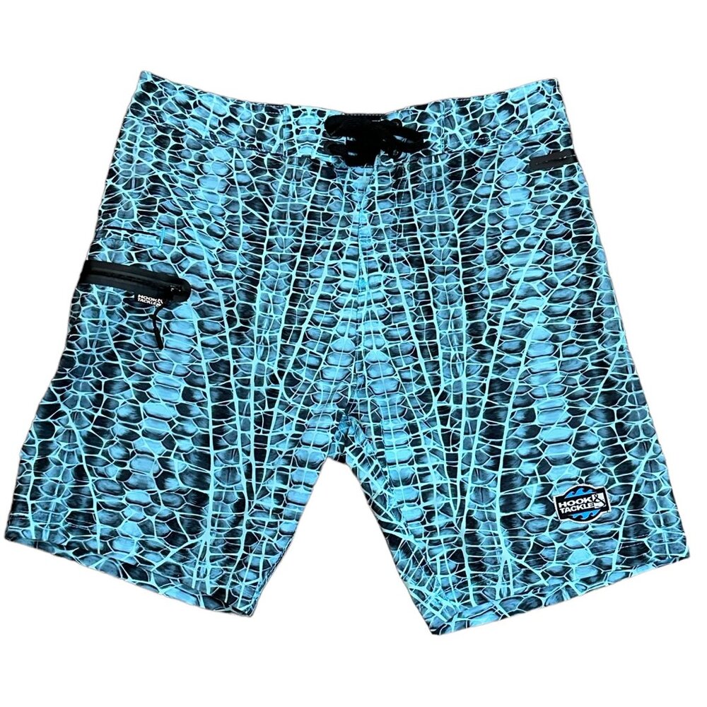 Hook & Tackle Board Shorts‎ Swim Bathing Suit Fishing Shorts Size 32